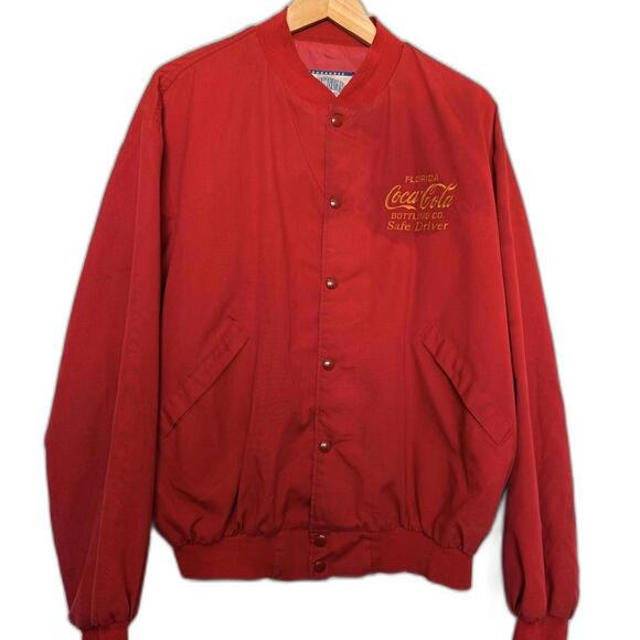 Vintage 90s Red Coca-Cola Safety Driver‎ bomber Jacket
